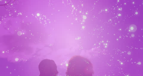 Romantic Embrace with Ethereal Light Sparkles