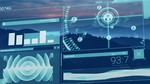 Digital Data Analysis Over Scenic Landscape