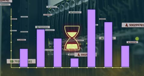 Digital Economy Concept with Graphs and Hourglass Overlay - Download Free Stock Images Pikwizard.com