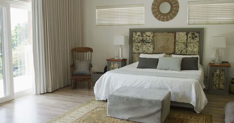 Modern Bedroom Interior with Vintage Decor - Download Free Stock Images Pikwizard.com