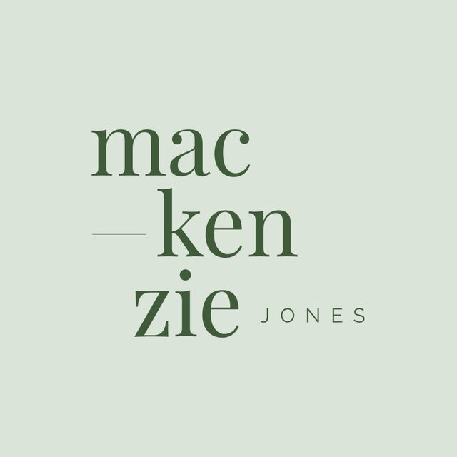 Minimalist Green Typography on Light Blue Background Named Mackenzie Jones - Download Free Stock Templates Pikwizard.com