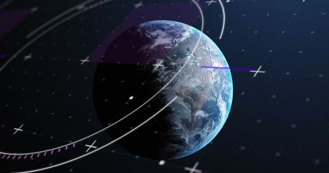 Digital Interface with Earth and Network Graphics - Download Free Stock Images Pikwizard.com