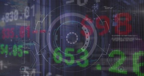 Digital Data Interface with Stock Market Display - Download Free Stock Images Pikwizard.com