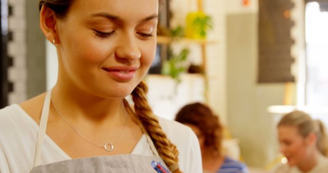 Female Barista Smiling in Cozy Coffee Shop - Download Free Stock Images Pikwizard.com