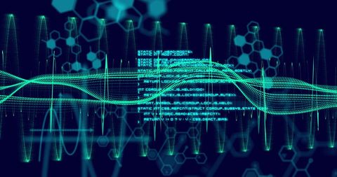 futuristic data visualizations with complex algorithms on dark background - Download Free Stock Images Pikwizard.com
