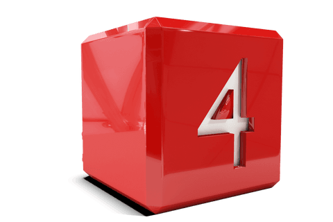 red cube with number 4 on transparent background - Download Free Stock Videos Pikwizard.com