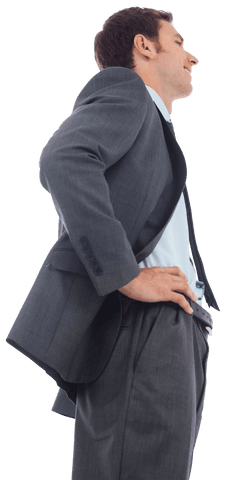 Transparent Successful Businessman Looking Ahead Confidently