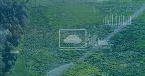 Digital Data Overlay on Verdant Landscape Illustrating Technology Impact - Download Free Stock Images Pikwizard.com