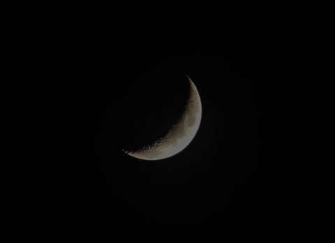 Crescent Moon in Clear Night Sky