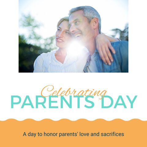 Happy Caucasian Couple Embracing for Parents' Day Celebration - Download Free Stock Templates Pikwizard.com