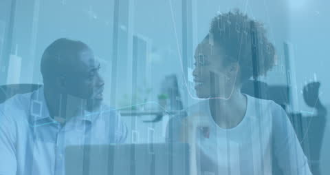 Animated Financial Overlay on Business Discussion