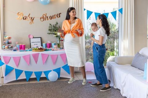Joyful Baby Shower Celebration at Home with Friends and Baby