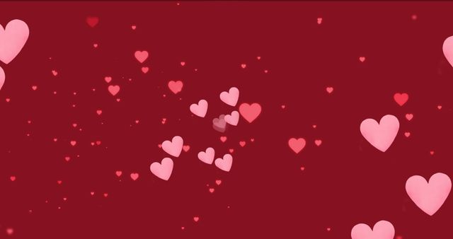 Floating Pink Hearts on Red Background for Valentine's Day Love - Download Free Stock Images Pikwizard.com