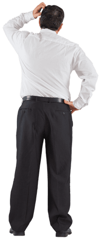 Businessman Pondering with Hand on Head Transparent Background - Download Free Stock Videos Pikwizard.com