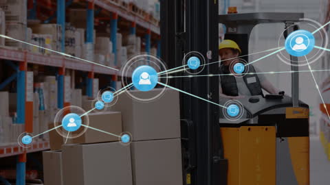 Warehouse Logistics with Digital Network Animation