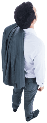 Businessman Back View Standing On Transparent Background