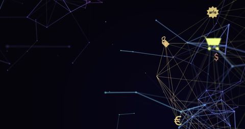 Digital Network Illustration with Floating Icons - Download Free Stock Images Pikwizard.com