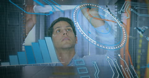 Engineer Interacting with Virtual Data