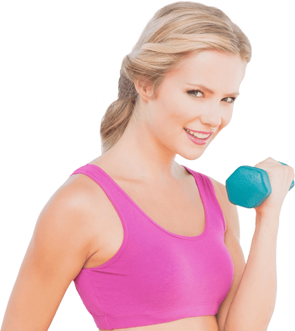 caucasian woman exercising with dumbbell on transparent background - Download Free Stock Videos Pikwizard.com