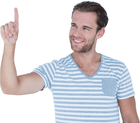 Smiling Young Man in Gray Striped Shirt Transparent Background - Download Free Stock Videos Pikwizard.com