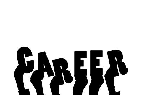 Hands with career text on transparent background