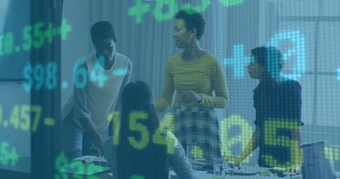 Dynamic Business Team Collaborating in Digital Age Concept