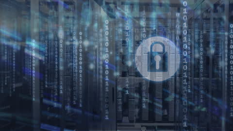 Binary Code Securing Data in Server Room