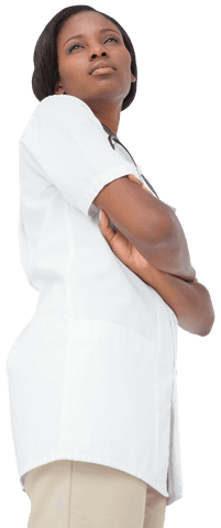 confident young nurse in white coat posing with crossed arms transparent background - Download Free Stock Videos Pikwizard.com