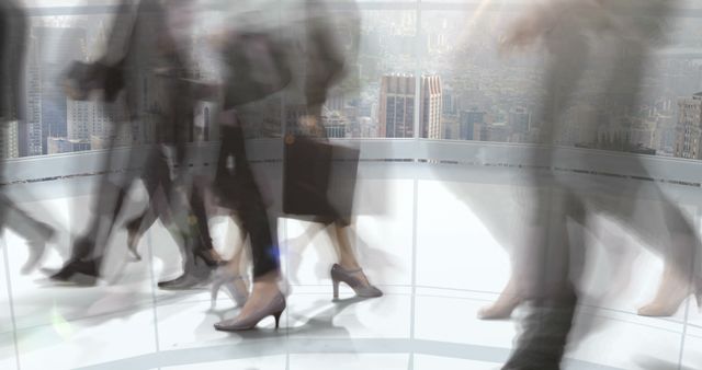 Blurry Silhouettes of Business People Walking in Modern Office - Download Free Stock Images Pikwizard.com