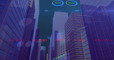Digital Financial Data Overlay on Cityscape Representing Global Business - Download Free Stock Images Pikwizard.com