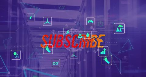 Global connection and data icons over server background