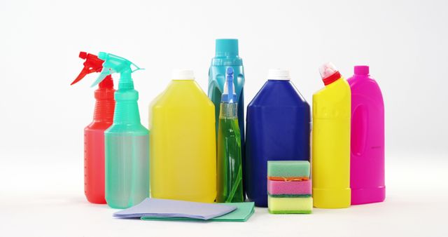 Collection of Cleaning Supplies on White Background - Download Free Stock Images Pikwizard.com