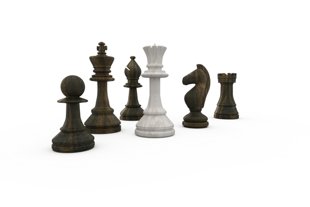 Transparent Chess Strategy White Queen Surrounded by Black Pieces - Download Free Stock Videos Pikwizard.com