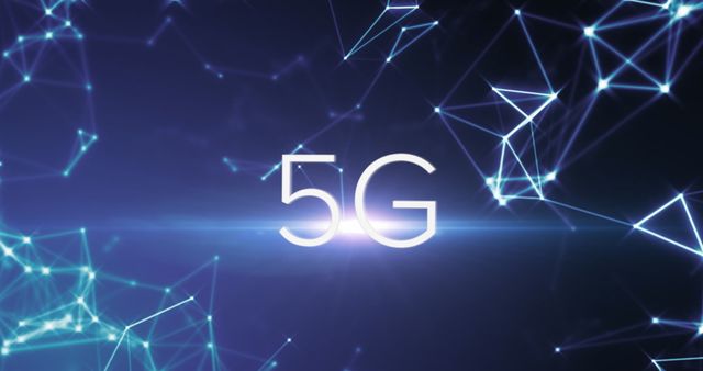 5G Network Concept with Lens Flares and Connected Dots on Abstract Background - Download Free Stock Images Pikwizard.com