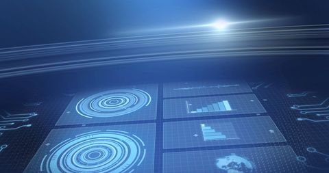 Futuristic Digital Interface with Data Analysis Display - Download Free Stock Images Pikwizard.com