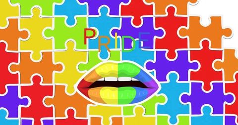 Rainbow Puzzle Lips Pride Graphic for Posters Banners Stickers and Social Media