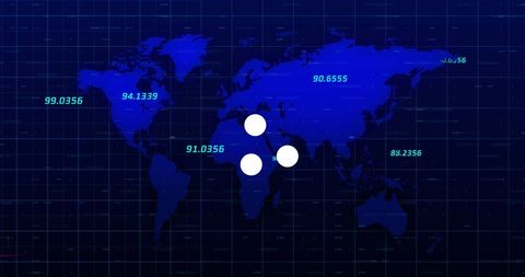 Global Financial Data with Digital Interface on World Map - Download Free Stock Images Pikwizard.com