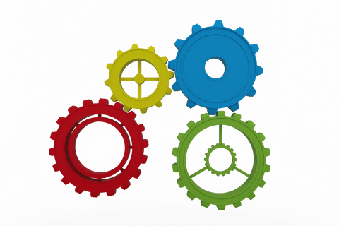 Colorful Geared Cogs on Transparent Background Vector Illustration - Download Free Stock Videos Pikwizard.com