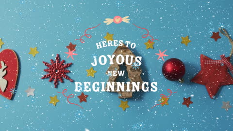 Festive Snowflakes and Christmas Decorations on Blue