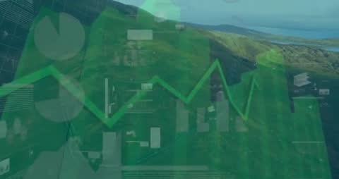 Dynamic Financial Data Animation Overlaying Natural Landscapes