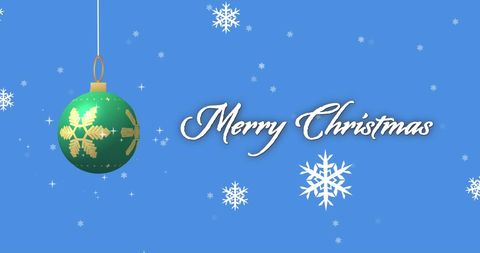 Blue Christmas Background with Ornaments and Snowflakes