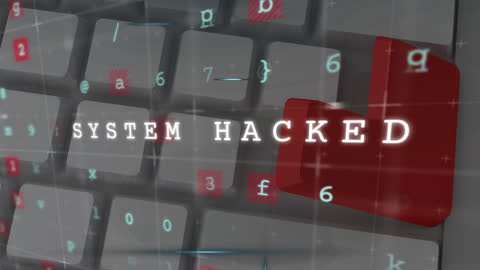 Digital Security Breach Notification on Keyboard