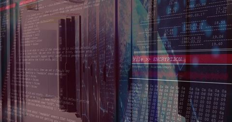 Server Racks and Encryption Process in Futuristic Data Center