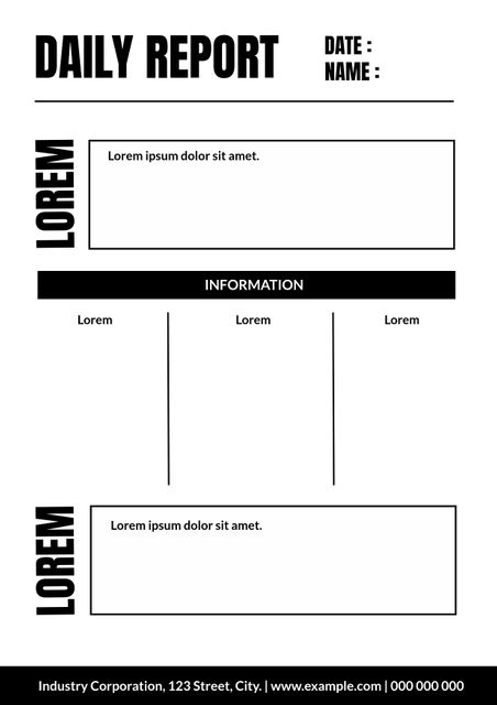 Versatile Daily Report Template for Boosting Productivity - Download Free Stock Templates Pikwizard.com