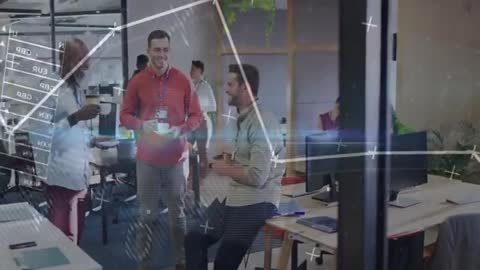 Modern Office Team Collaboration and Networking