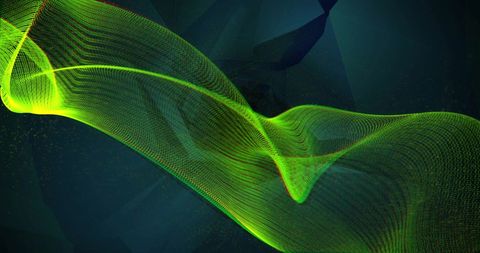 Abstract Green Waves on Dark Background Representing Technology - Download Free Stock Images Pikwizard.com