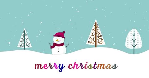 Festive Snowman in Winter Wonderland with Merry Christmas Text - Download Free Stock Images Pikwizard.com