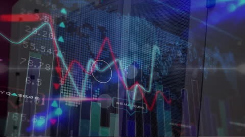 Analytics Visualization on Financial Data Background