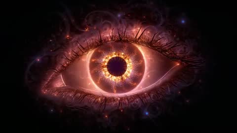 Cosmic Eye Pulsing with Molten Iris in Dark Abyss