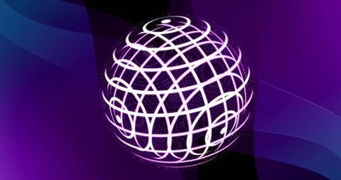 Abstract Digital Globe on Purple Background - Download Free Stock Images Pikwizard.com